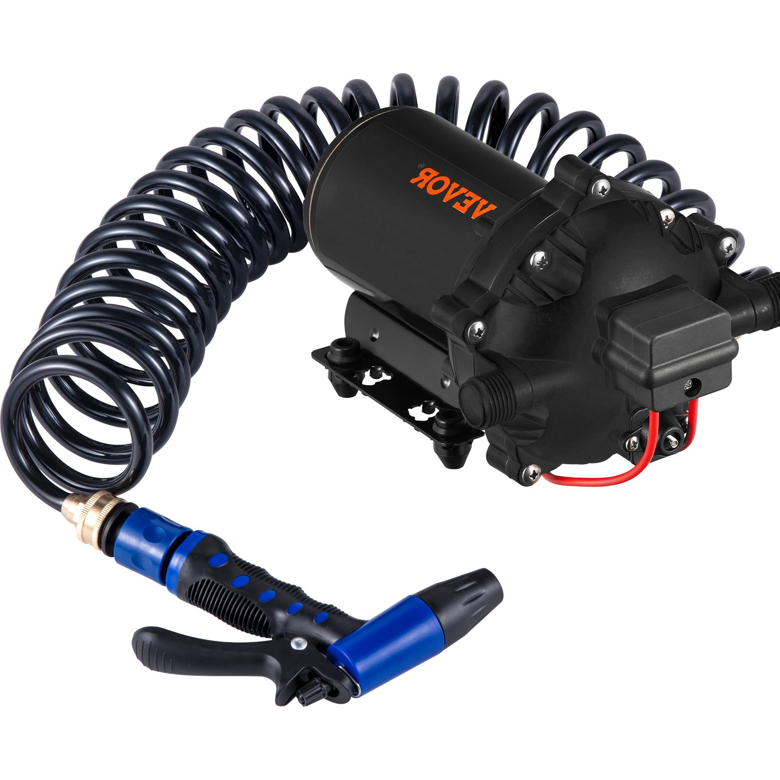 VEVOR Pompa Autoadescante 17,2 A per Lavaggio Auto Barche Camper Veicoli di Corrente Continua 240 W, Pompa d'Acqua di Lavaggio Portatile in ABS Portata Max. 20 L/min per Veicoli Mobile Ponte Barche