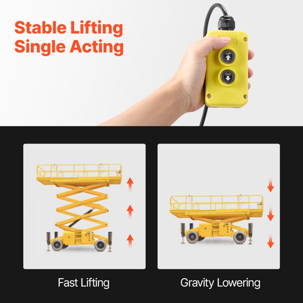 VEVOR 15 L Hydraulic Power Unit, Single Acting Dump Trailer Pump, 22 MPa Max Relief Pressure & 3.4 L/min Flow Rate, DC 12V Hydraulic Pump with Metal Reservoir for Dump Trailer Car Lifting