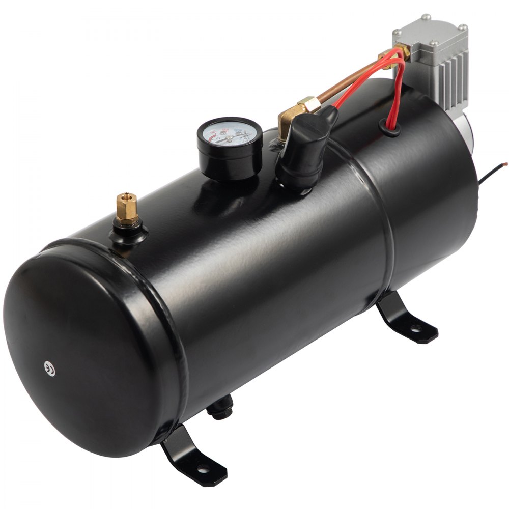 VEVOR 4 Kit Tromba Tromba d'aria Compressore 12V Compressore d'aria 150PSI Kit Tromba d'aria 4 Trombe Compressore Aria Tromba Capacità Serbatoio 3 litri Super Rumoroso per Camion Auto