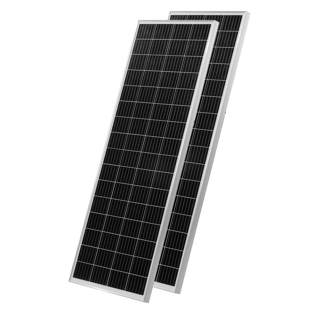 VEVOR Kit Solare Off-Grid 200 W 12 V 2 Pannelli Monocristallini da 100 W, Kit Solare Completo con Batteria LiFePO₄ 12,8 V 50 Ah, Regolatore 40 A, Inverter da 800 W, per Camper, Casa e Barca Off-Grid