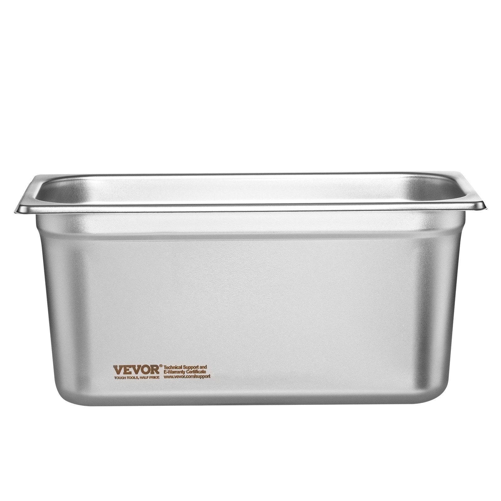 VEVOR 8-Pack Hotel Pans, 1/3 Anti-Stuff Steamer with Lid, 0.8 mm Thick Stainless Steel Steamer Table Pan, 6 Inch Deep Commercial Table Pan, Catering Food Storage Pan, for Industry and Science