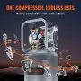 VEVOR Compressore d'Aria Senza Olio 13 Galloni 49 L ca. Serbatoio Compressore d'Aria 2 CV, Compressore d'Aria per Gonfiaggio Pneumatici Riparazione Auto Verniciatura a Spruzzo Chiodatura Carpenteria
