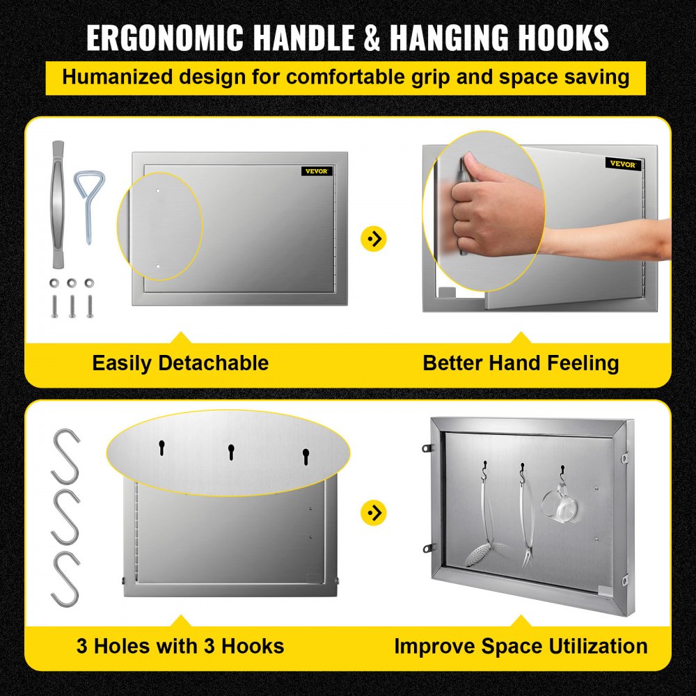 Bbq Barbecue Sportello Di Ispezione Porta Singola 50x35cm Acciaio Inox Gasgrill