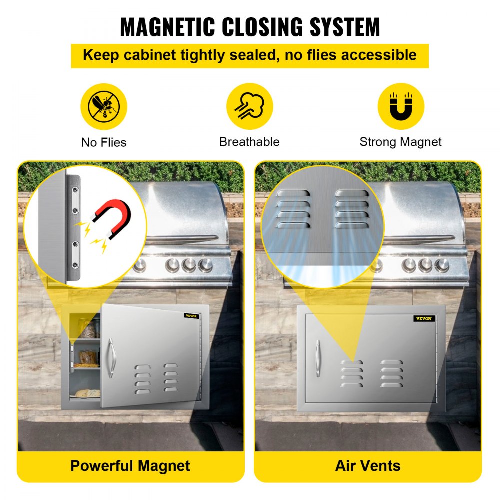 Sportello Di Ispezione Porta Singola 50x35cm In Acciaio Inox Per Barbecue Grill