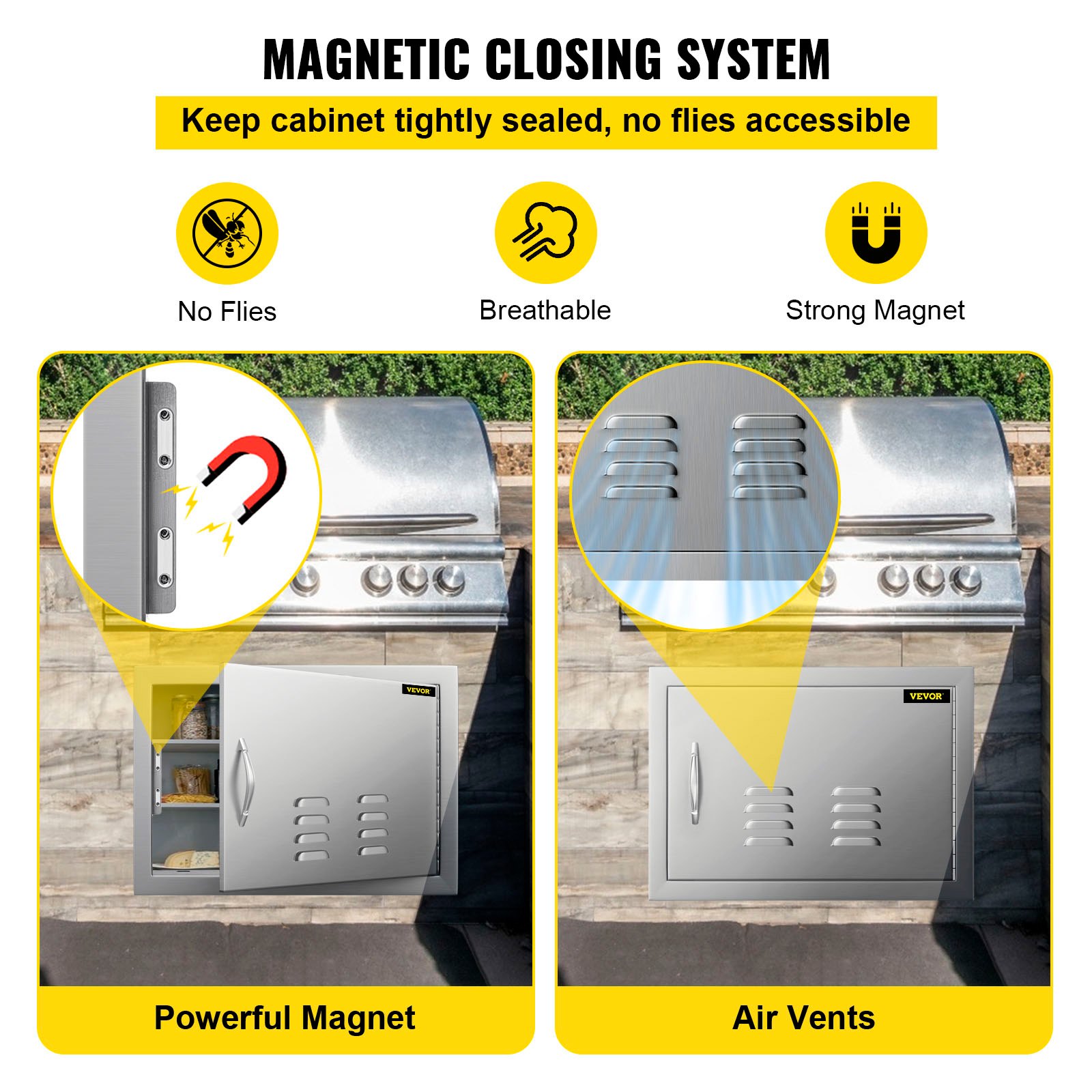 Sportello Di Ispezione Porta Singola 50x35cm In Acciaio Inox Per Barbecue Grill