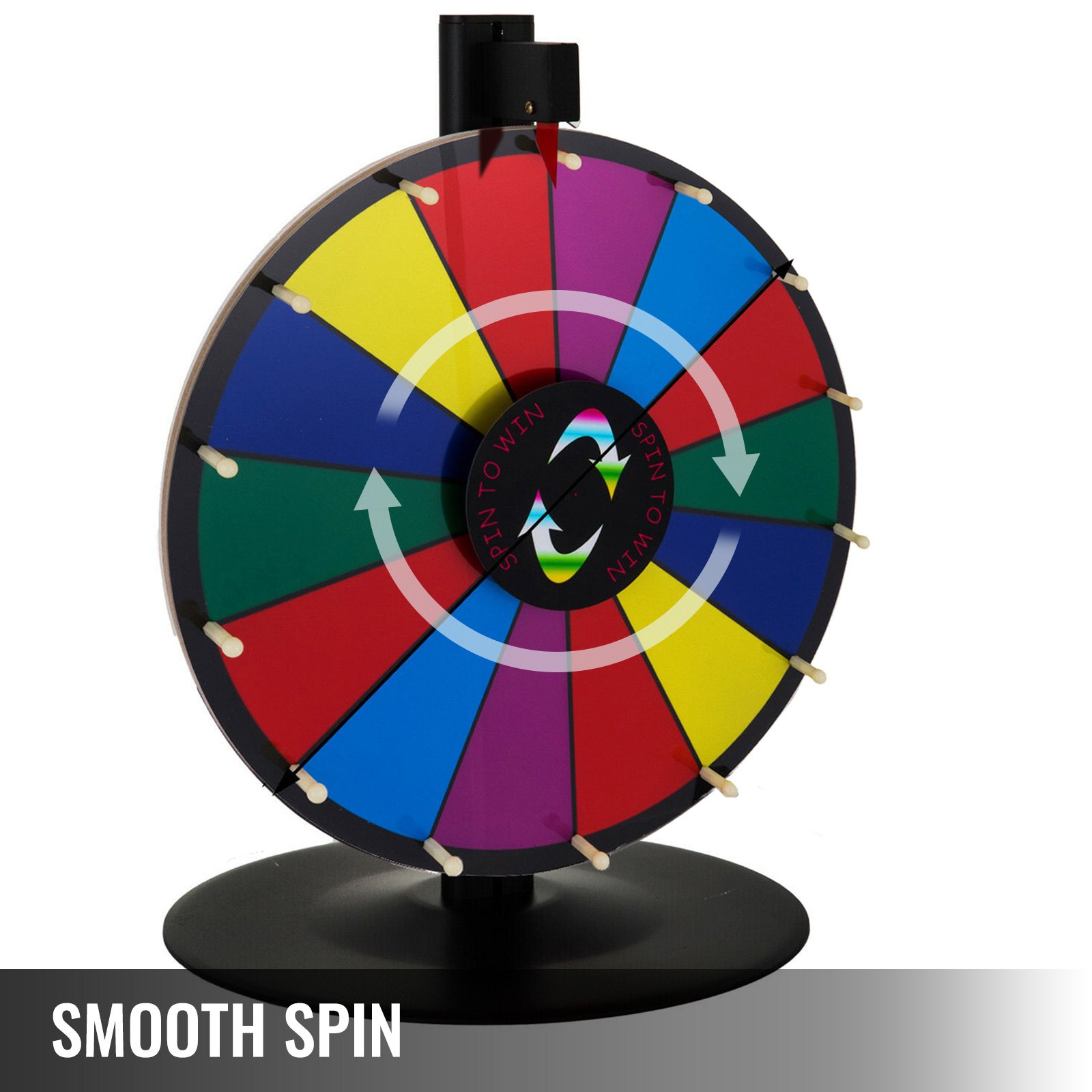 18" Ruota Della Fortuna Di Colore Con 14 Slots Supporto Per Gioco Spin Festa