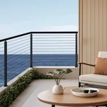 VEVOR Pali per Recinzione Balcone Fori L Terrazza 1067x100x100 mm Acciaio Inox