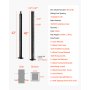 VEVOR Ringhiera per Recinzione da Balcone 1067x100x100 mm da Giardino Balcone Ponte in Acciaio Inox, Kit di Palo per Balaustrata da Terrazza, Nero, 1JZLGZXHS106AWJO6001V0
