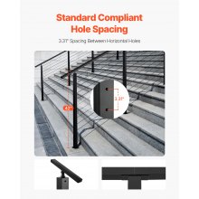 VEVOR Ringhiera per Recinzione da Balcone 1067x100x100 mm da Giardino Balcone Gradini in Acciaio Inox, Kit di Palo per Balaustrata da Terrazza, 1JZLGZXHS106W3XAA001V0