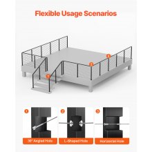 VEVOR Ringhiera per Recinzione da Balcone 914x108x68 mm da Giardino Balcone Fori a Forma L Acciaio Inox, Kit di Palo per Balaustrata da Terrazza, 1JZLGZXHS914IVCFL001V0