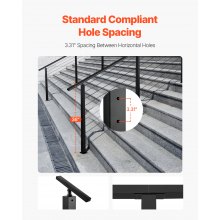 VEVOR Ringhiera per Recinzione da Balcone 914x100x100 mm da Giardino Balcone Gradini in Acciaio Inox, Kit di Palo per Balaustrata da Terrazza, 1JZLGZXHS914YIVIS001V0