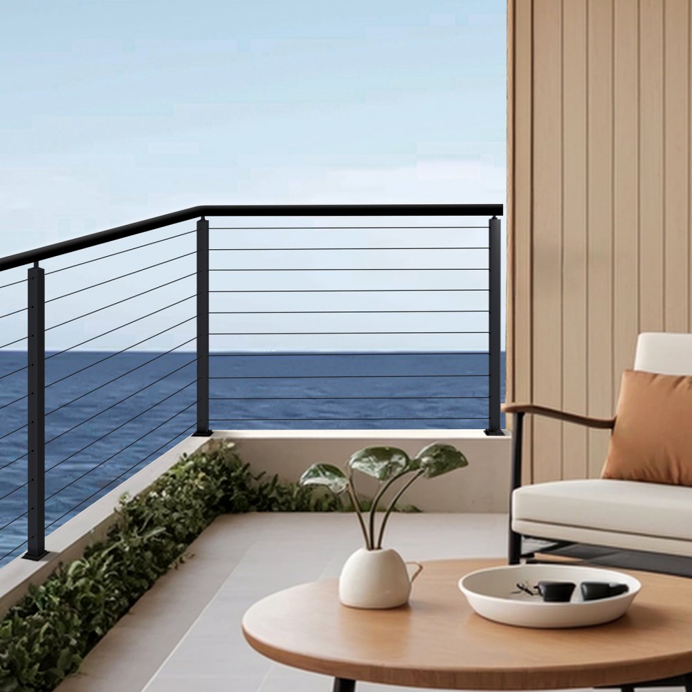 VEVOR Ringhiera per Recinzione da Balcone 914x100x100 mm da Giardino Balcone Fori a Forma L, Picchetti Preforati, Kit di Palo per Balaustrata da Terrazza, 1JZLGZXHS914ZPBNY001V0