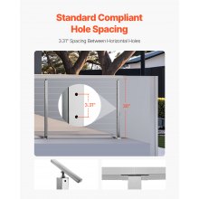VEVOR Ringhiera per Recinzione da Balcone 914x100x100 mm da Giardino Balcone Ponte in Acciaio Inox, Kit di Palo per Balaustrata da Terrazza, Argento, 1JZLGZXYS91466KZK001V0