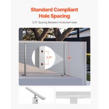 VEVOR Ringhiera per Recinzione da Balcone 914x108x68 mm da Giardino Balcone Ponte in Acciaio Inox, Kit di Palo per Balaustrata da Terrazza, Argento, 1JZLGZXYS914I4BDB001V0
