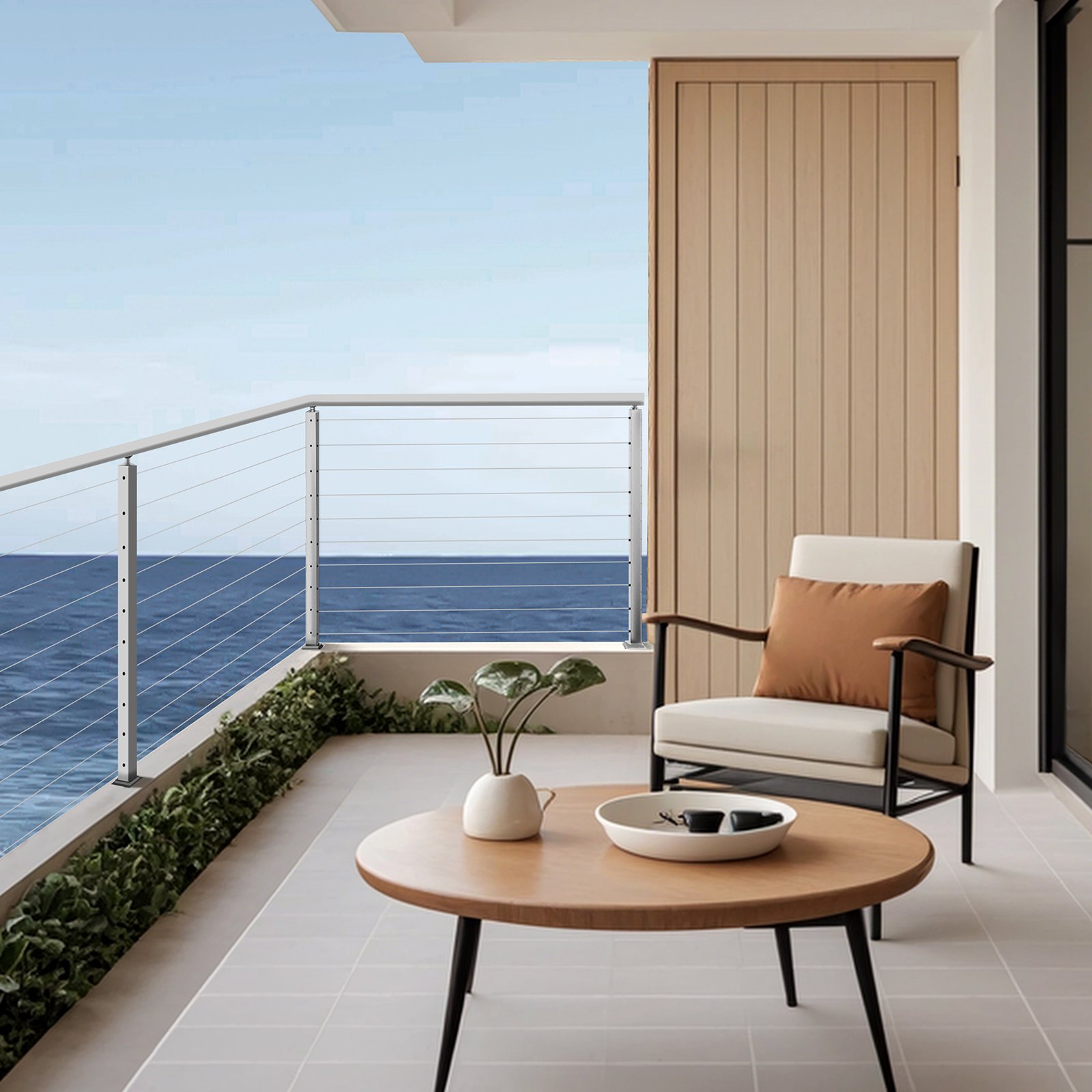 VEVOR Ringhiera per Recinzione da Balcone 914x108x68 mm da Giardino Balcone Ponte in Acciaio Inox, Kit di Palo per Balaustrata da Terrazza, Argento, 1JZLGZXYS914I4BDB001V0