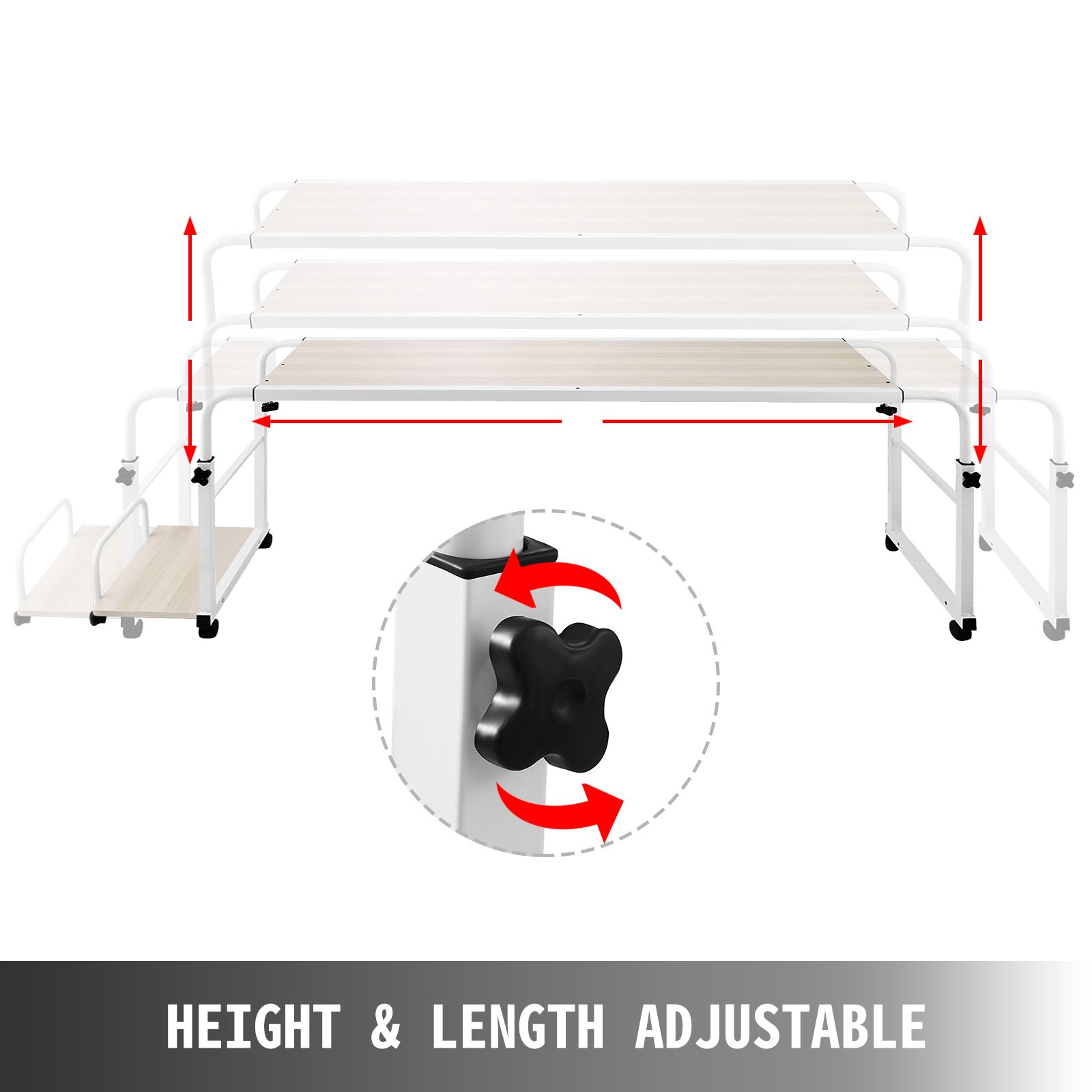 Tavolo Da Letto Per Pc Altezza: 6 -88 Cm Lunghezza: 100-130 Cm Con Piattaforma
