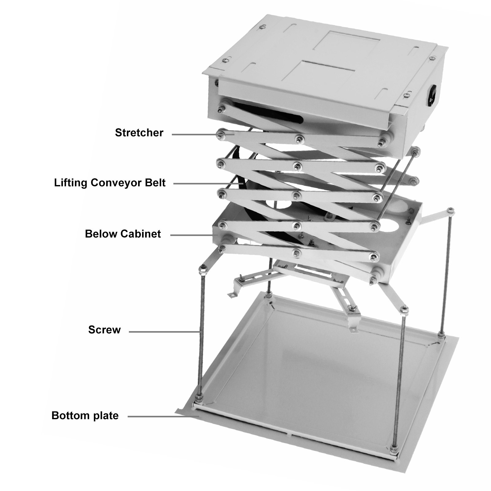 VEVOR Ascensore per Proiettore a Soffitto 1m Ascensore per Proiettore Universale 24W Ascensore per Proiettore Supporto Motorizzato 30kg con Telecomando per Riunioni Cinema Aule
