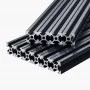 VEVOR 10-piece set of 1500 mm aluminum profiles with T-slots, 2020. Aluminum extrusion profile, anodized linear rail according to European standards, slot profile for 3D printers, CNC machines, DIY projects, laser engraving, black.