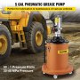 Pompa per grasso ad alta pressione ad azionamento pneumatico da 5 galloni con tubo da 13,1 piedi