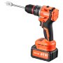 VEVOR Kit Trapano a Percussione 20V 1/2" 30000 IPM Senza Spazzole Elettrico, per Forare e Avvitare Legno, Batteria da 4000 mAh e Caricabatterie, con Mandrino Interamente in Metallo, Design Compatto