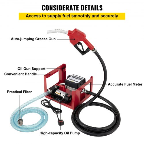 Pompa Elettrica Di Trasferimento Carburante 12V 260W - Autoadescante Per Diesel E Olio - Portatile Per Trattore E Batteria Auto