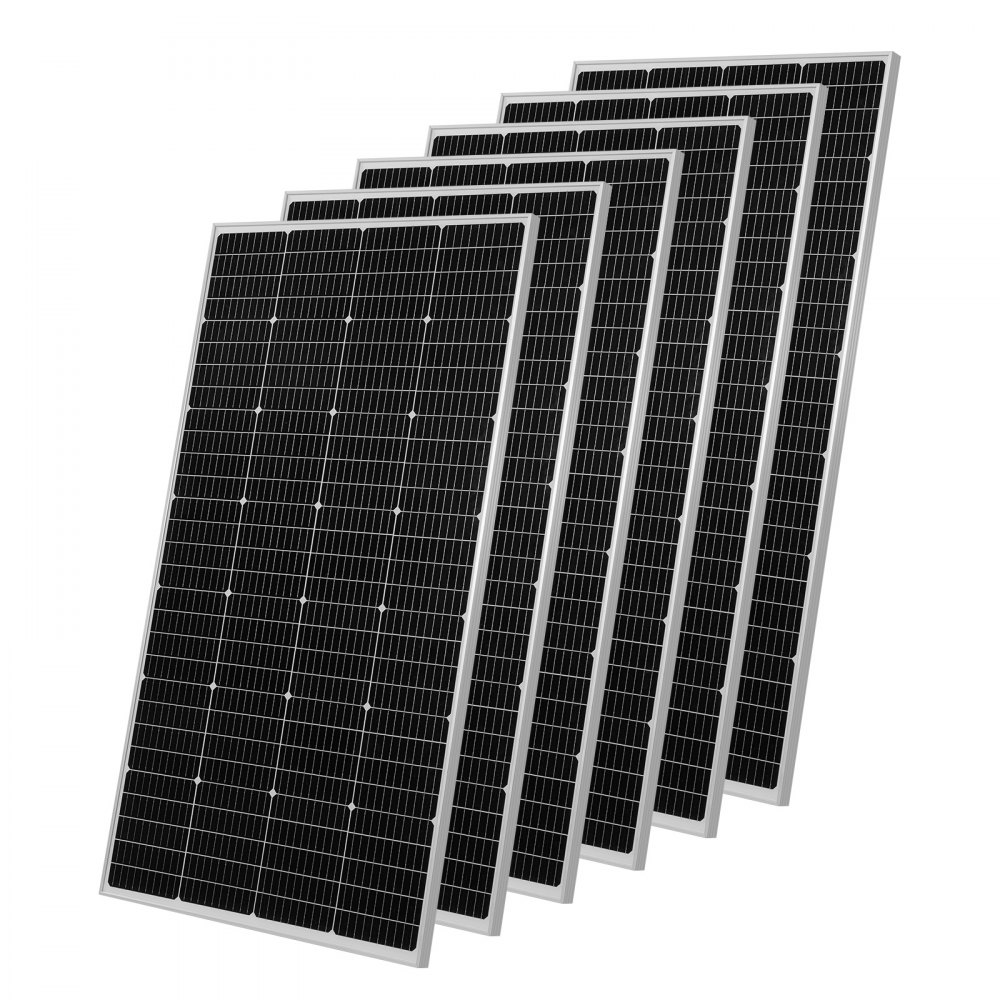 VEVOR Kit Solare Off-Grid 1200 W 24 V 6 Pannelli Monocristallini da 200 W, Kit Solare Completo con Batteria LiFePO₄ 25,6 V 300 Ah, Inverter Ibrido da 3600 W, per Casa, Capannone e Fattoria Off-Grid