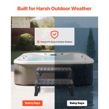 VEVOR Scala per Vasca Idromassaggio, a 2 Gradini, Scala per Piscina Gonfiabile Fuori Terra in PP Resistente, Larga 599,5 mm, Carico 145,2 kg, per Veranda, Patio, Terrazza, Camper, Nero