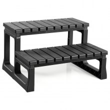 VEVOR Scala per Vasca Idromassaggio, a 2 Gradini, Scala per Piscina Gonfiabile Fuori Terra in PP Resistente, Larga 599,5 mm, Carico 145,2 kg, per Veranda, Patio, Terrazza, Camper, Nero