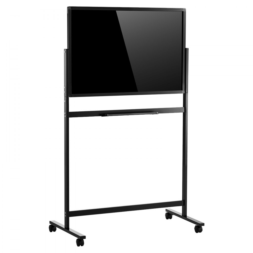 VEVOR Lavagna Magnetica in Vetro Cancellabile a Secco 888 x 583 mm Nero, Senza Cornice, con Base Nera Supporto e Ruote, Include Pennarelli, Magneti e Gomma, Ideale per Ufficio Aula Scolastica e Casa