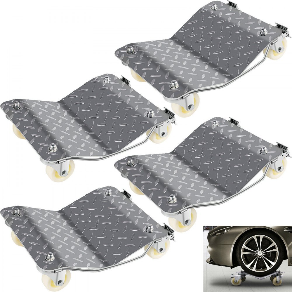 Vevor Carrelli Sposta Auto Acciaio 4 Pz Contenere Fino A 2721kg Ruote Universali