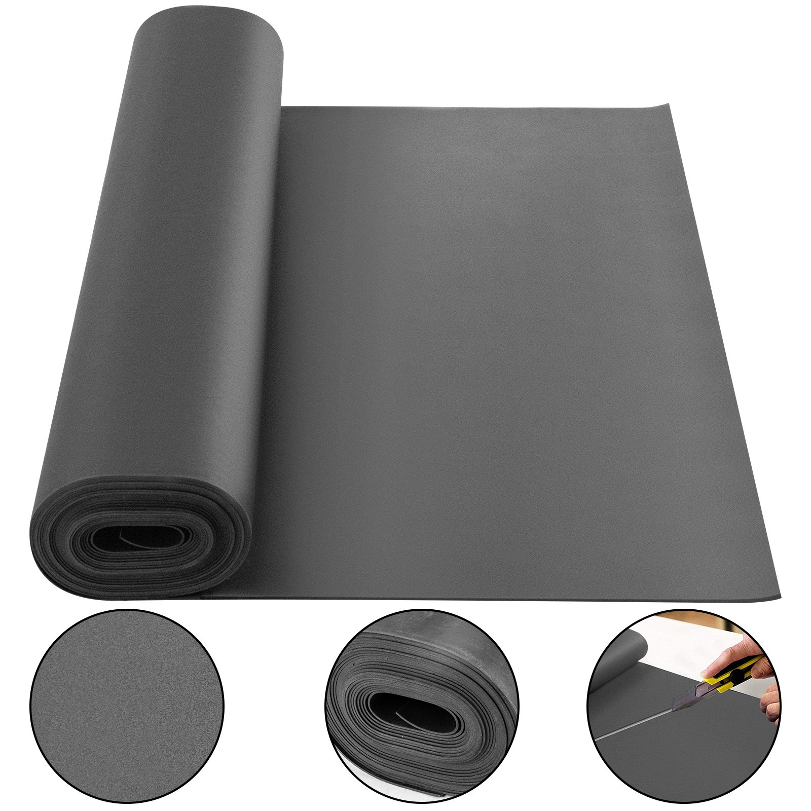 Tappeto Insonorizzante 1,2x4m Tappetino Per Isolamento Acustico Mlv Colore Nero