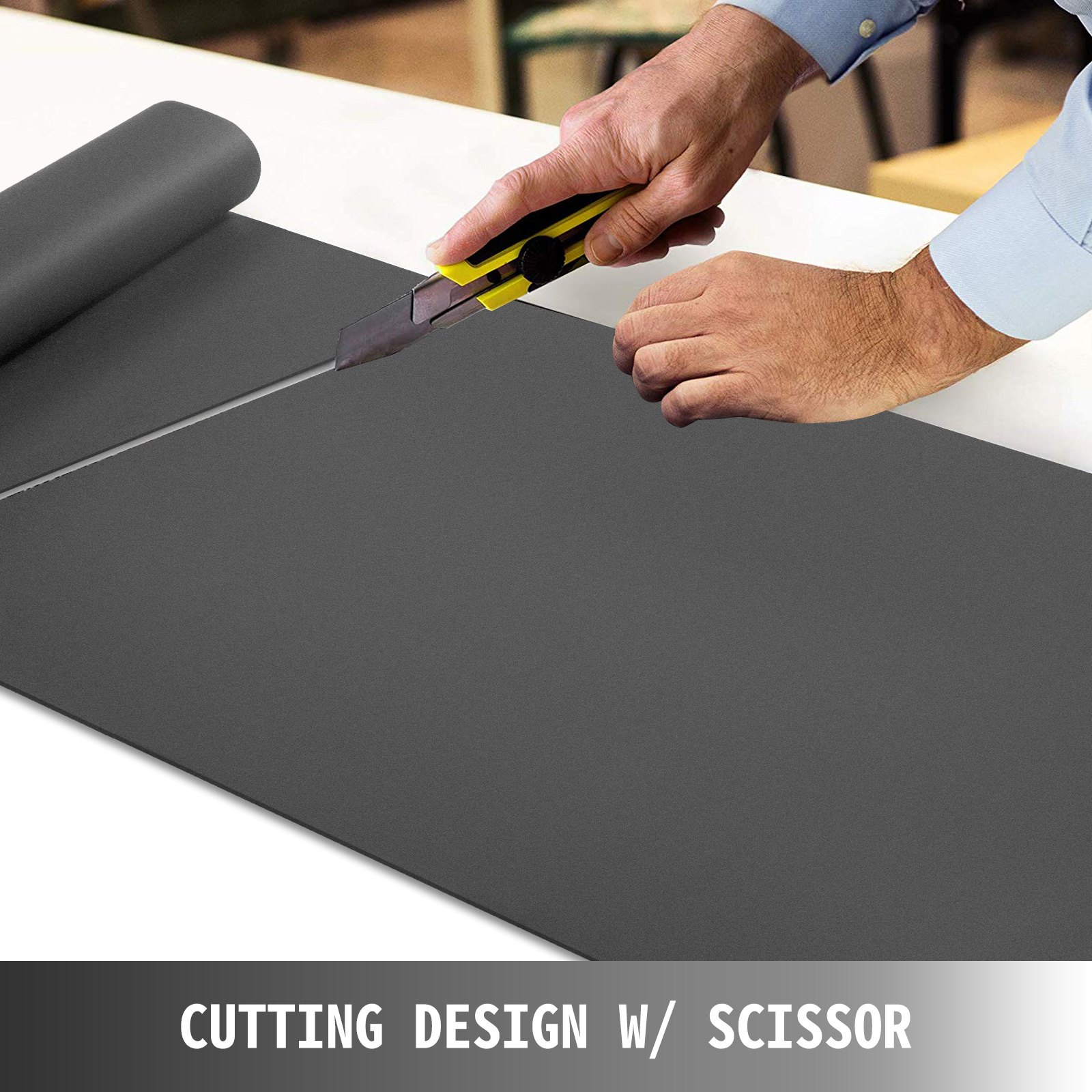 Tappetino Insonorizzante Tappeto Mlv Per Isolamento Acustico 8x1,2m Colore Nero