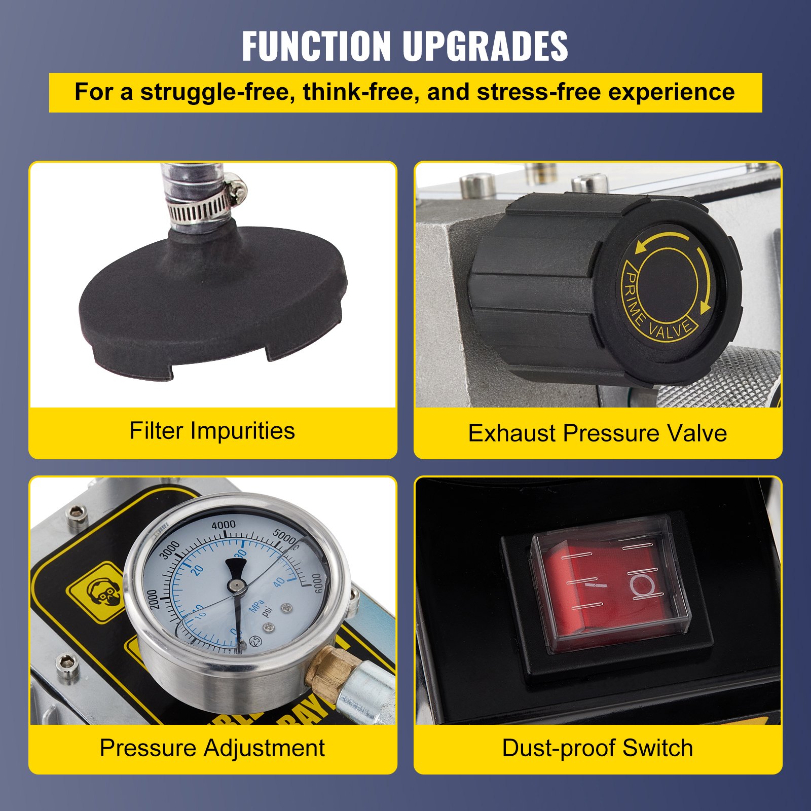 VEVOR Pistola Verniciare Spruzzo Spruzzatore Senz'Aria della Vernice 3.5Hp / 1800W Portata Pistola a Spruzzo di Alta Pressione per Elettrodomestici