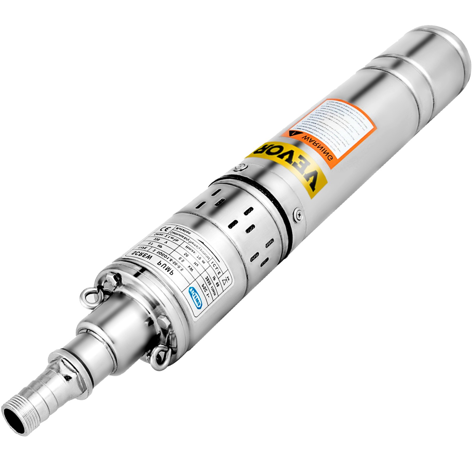 VEVOR Pompa per Pozzi Profondo da 3,5 Pollici Pompa per Acqua Sommersa da 550 W 2100L per Ora Pompa per Pozzi da Acqua Profonda Sommergibile con Cavo 14M