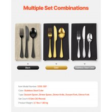 VEVOR Set Posate Posate Acciaio Inox Coltello Forchetta Cucchiaio 30 Pezzi