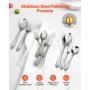 VEVOR Set di Posate in Acciaio Inossidabile per Uso Alimentare, Set di Posate Altamente Lucide, Stoviglie in Lavastoviglie, Servizio 12 Persone, Include Coltello Forchetta Cucchiaio 65 Pezzi