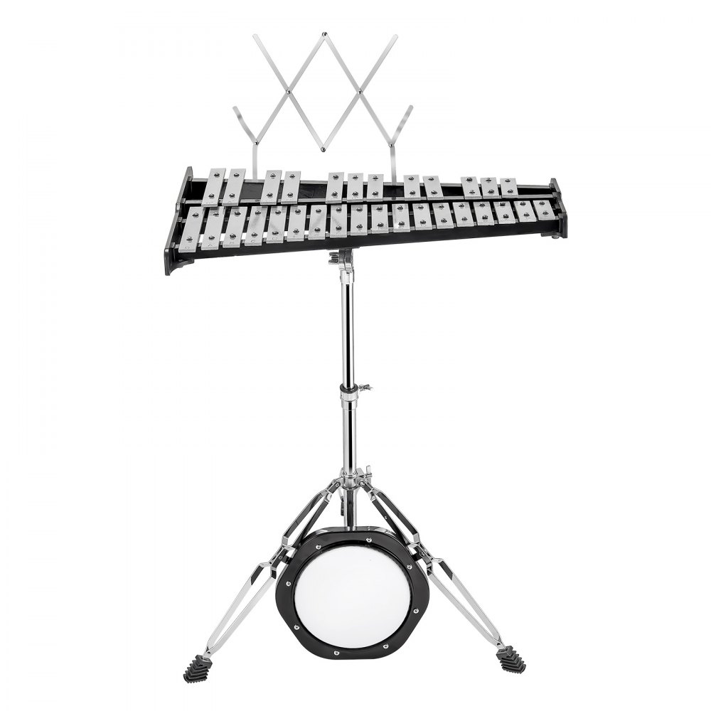 VEVOR Glockenspiel Xylophone Set with 30 Notes, Professional Percussion Set with Mallets, Drumsticks, Music Stand, 20 cm Practice Pad, Adjustable Stand and Carrying Case
