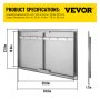 VEVOR Porte da Cucina da Esterno da 83,82 cm x 55,88 cm Bbq Island Door con 2 Porte Porta in Acciaio Inox Doppia Le Porte della Cucina per Barbecue alle