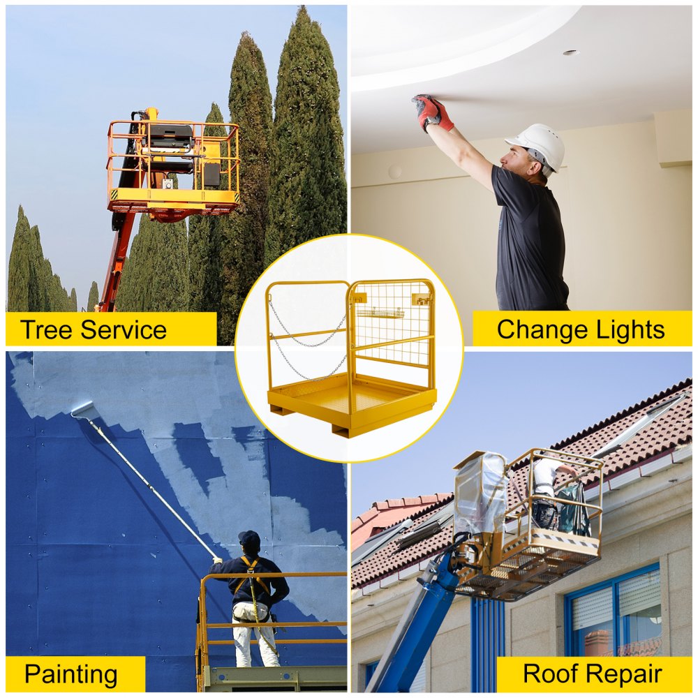 Vevor Carrelli Elevatori 91,44 cm x 91,44 cm Gabbia di piattaforma di sicurezza di lavoro