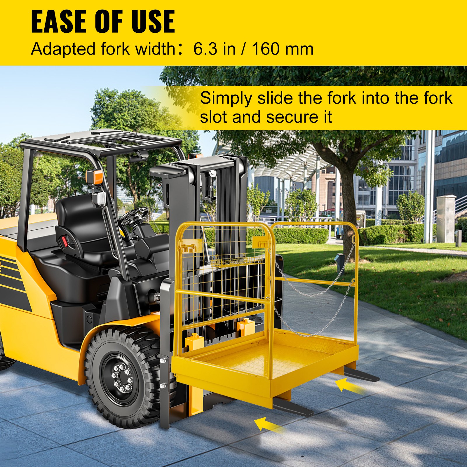 Vevor Carrelli Elevatori 91,44 cm x 91,44 cm Gabbia di piattaforma di sicurezza di lavoro