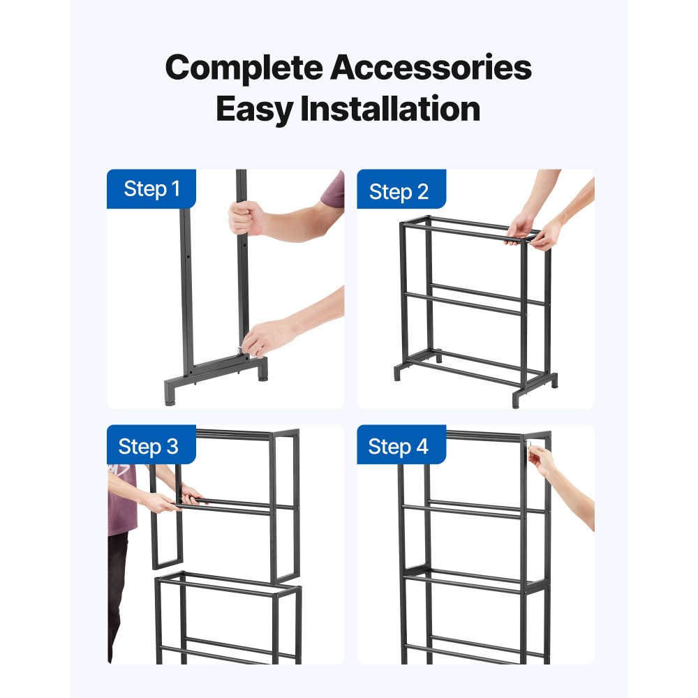 VEVOR Supporto per Filamenti per Stampanti 3D, Scaffale Porta Filamenti a 5 Livelli per Stampanti in Acciaio al Carbonio, Porta Bobine per Studio di Stampa, Home Studio, Ufficio, Officina, Nero