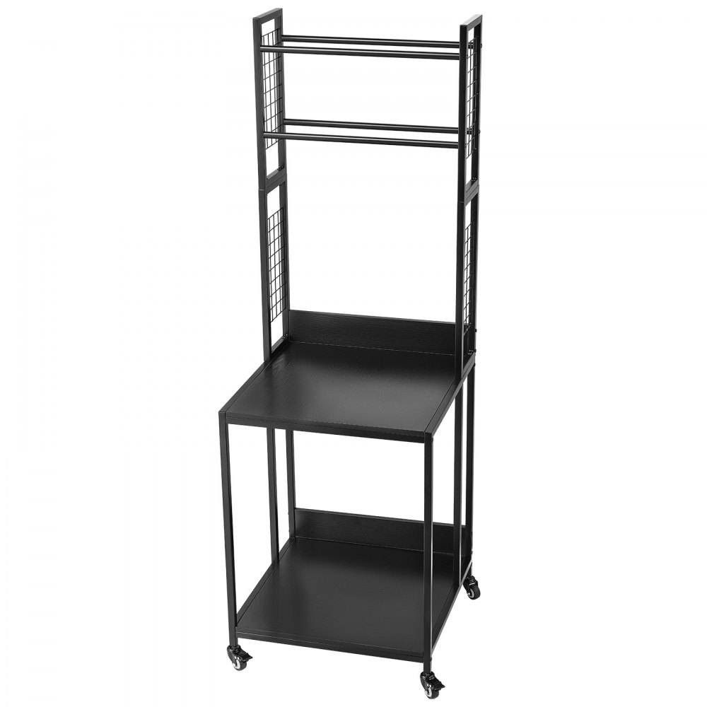 VEVOR Supporto di Stoccaggio per Filamenti 3D da 600 x 600 x 1800/1820 mm Ripiano per Filamento per Stampante 3D a 4 Livelli con Contenitore per Filamenti e Ruote, per Ufficio e Officina, Nero