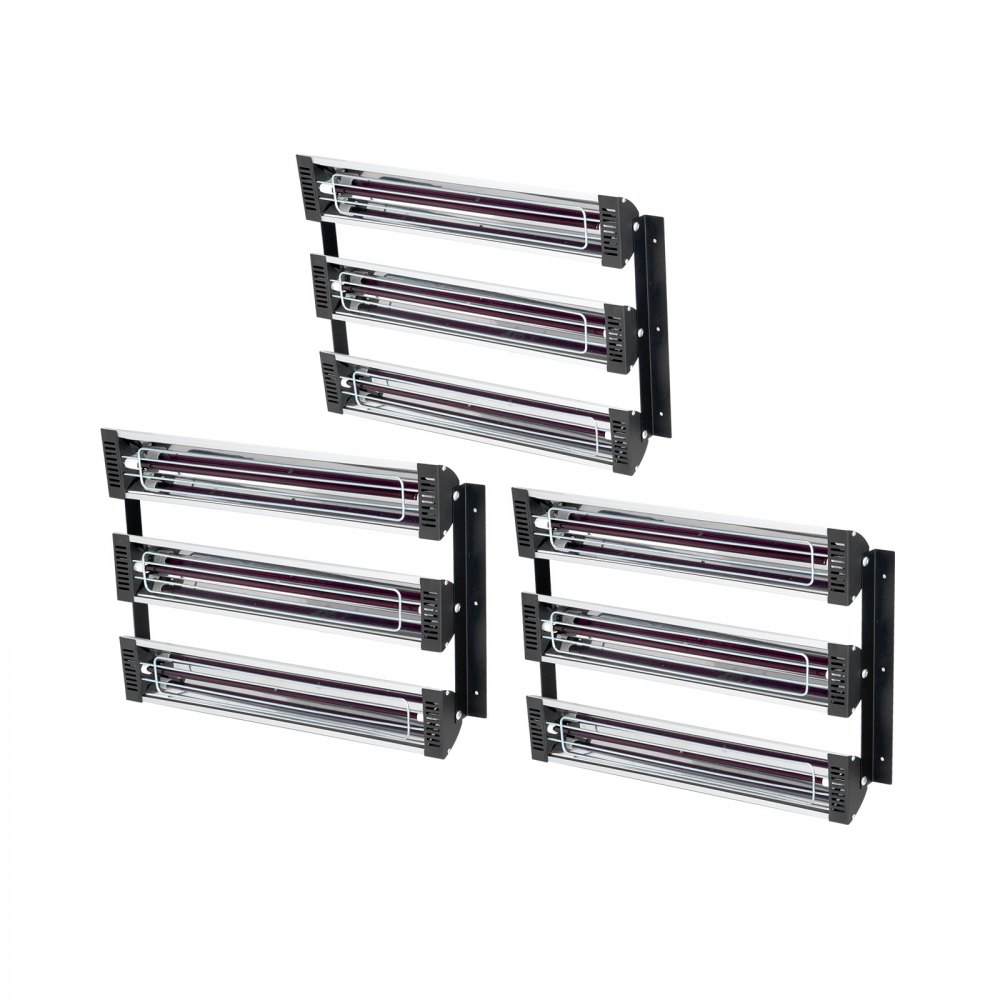 VEVOR Lampada Cabina Spruzzo Riscaldante Verniciatura Infrarossi 3 Set 3000W