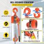 VEVOR 3T 1.5M Paranco a Catena a Doppio Cricco Paranco a Catena In Blocco Con Leva di Sollevamento Paranco Manuale a Leva con Cavo in Acciaio