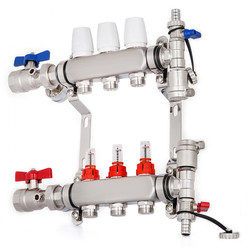 Collettori Di Riscaldamento A Pavimento Radiante Pex A 3 Filiale Per 1/2 ”pex