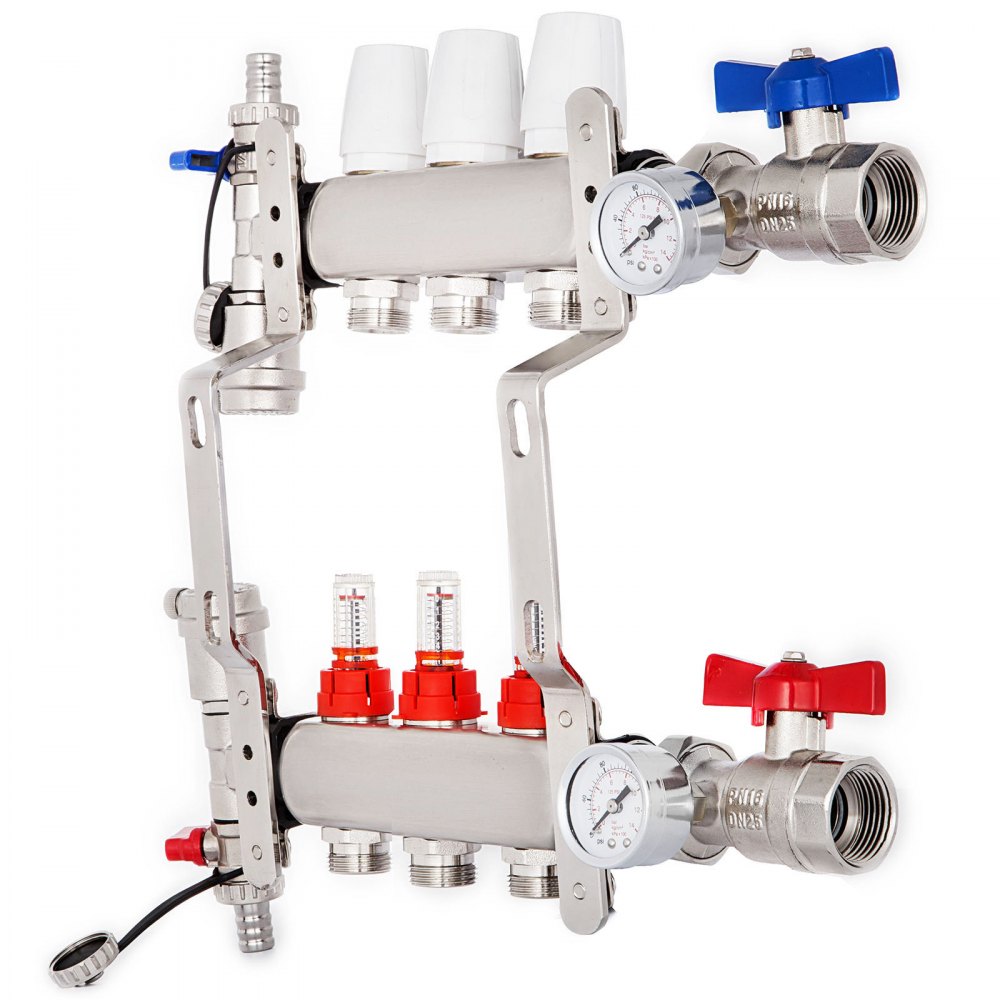 Collettori Di Riscaldamento A Pavimento Radiante Pex A 3 Filiale Per 1/2 ”pex