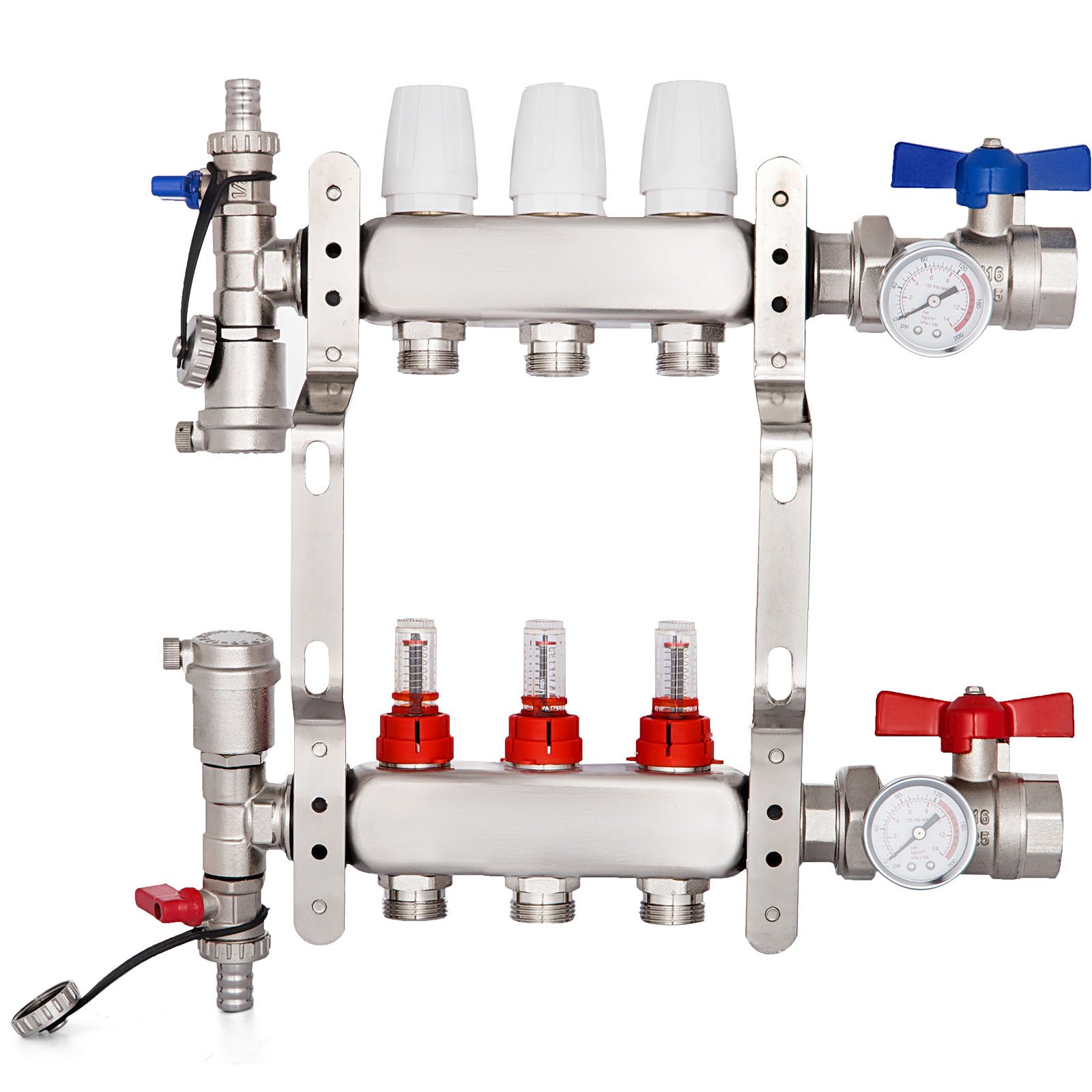 Collettori Di Riscaldamento A Pavimento Radiante Pex A 3 Filiale Per 1/2 ”pex