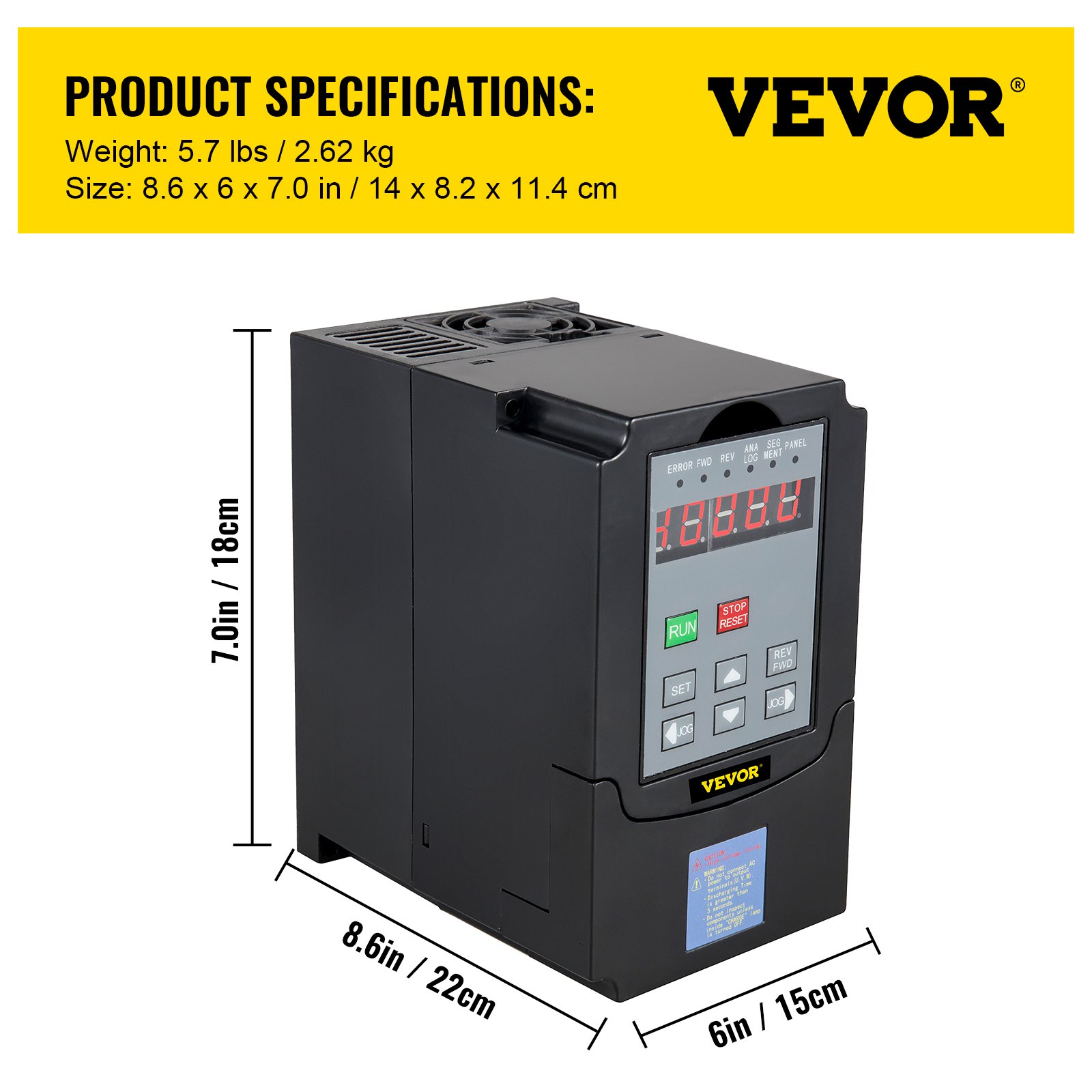 VEVOR Inverter a Frequenza Variabile VFD 220 V, Variatore di Frequenza da 4 KW, Tensione di Uscita da 208 a 240 V CA, Applicato in Macchine Bobinatrici, Miscelatori, Estrusori, Taglierine, Avvolgitori