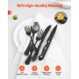 VEVOR Set di Posate in Acciaio Inossidabile per Uso Alimentare, Set Posate Altamente Lucide, Stoviglie in Lavastoviglie, Servizio 8 Persone, Coltello Forchetta Cucchiaio 48 Pezzi in Nero