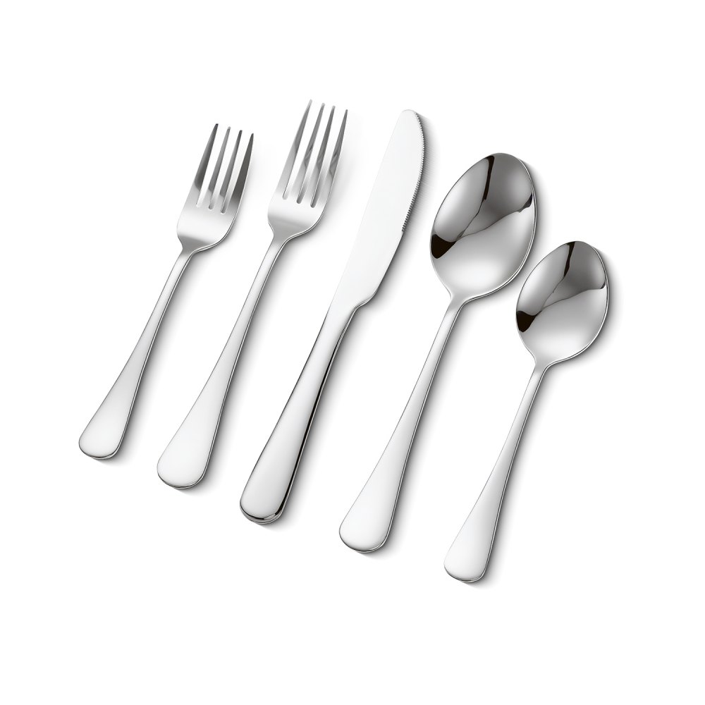 VEVOR Set di Posate in Acciaio Inox per Uso Alimentare, Set di Posate Altamente Lucide, Stoviglie in Lavastoviglie, Servizio 6 Persone, Include Coltello Forchetta Cucchiaio 30 Pezzi 1,27 kg
